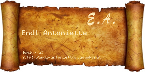 Endl Antonietta névjegykártya